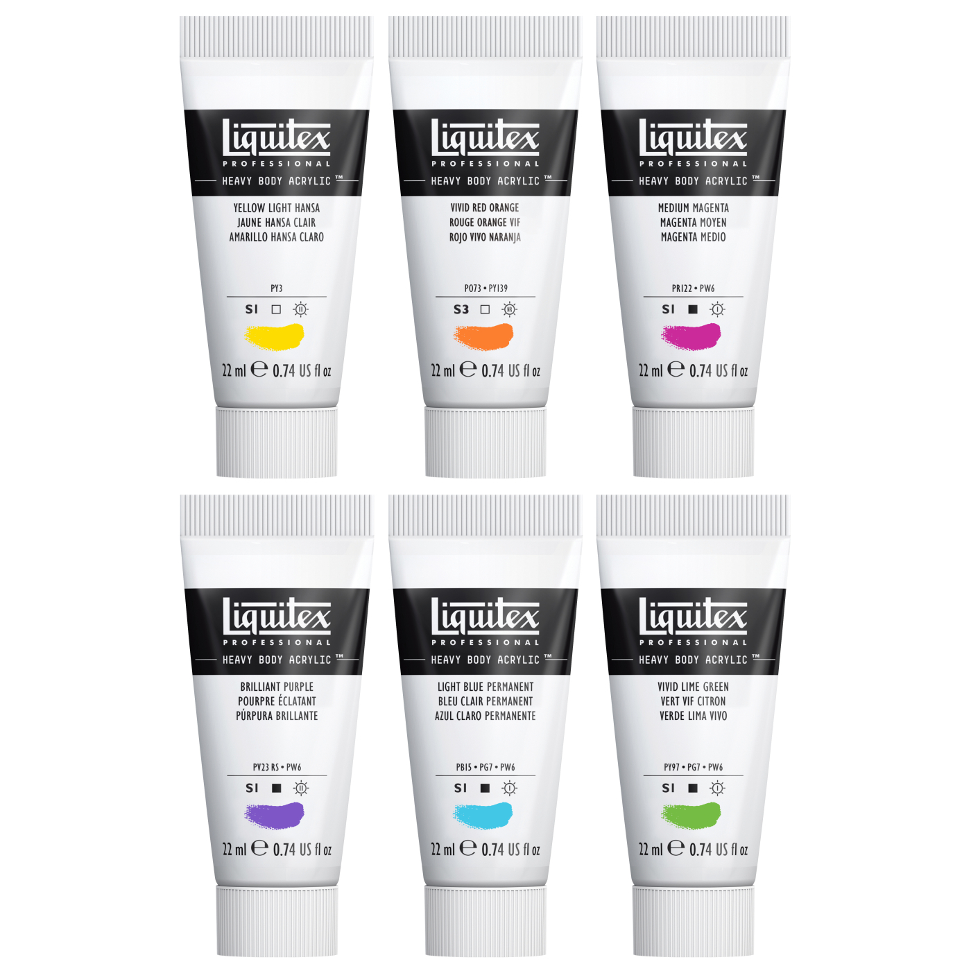 Acrylverf Heavy Body Vibrant Set 6x22 ml