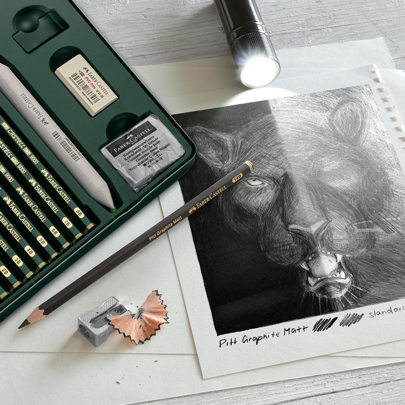 Grafietpotlodenset Pitt Graphite Matt + Castell 9000 20-delig