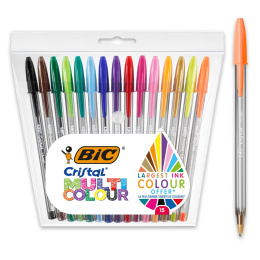 Cristal Multicolor Balpen 15-pack in de groep Pennen / Schrijven / Inktpennen bij Voorcrea (100233)