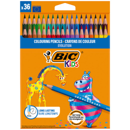 Kids Evolution Kleurpotloden 36-set (5 jaar+) in de groep Kids / Kinderpotloden en -stiften / Kleurpotloden voor kinderen bij Voorcrea (100243)