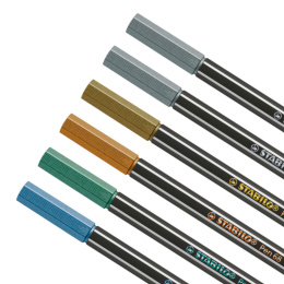 Pen 68 Metallic 6-set in de groep Pennen / Kunstenaarspotloden en -stiften / Viltstiften bij Voorcrea (100315)