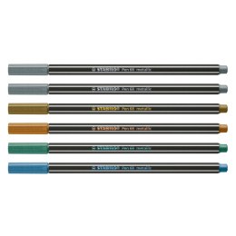 Pen 68 Metallic 6-set in de groep Pennen / Kunstenaarspotloden en -stiften / Viltstiften bij Voorcrea (100315)