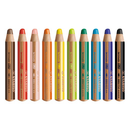 Woody 3-in-1 Kleurpotloden 10-set (3 jaar+) in de groep Kids / Kinderpotloden en -stiften / Kleurpotloden voor kinderen bij Voorcrea (100444)