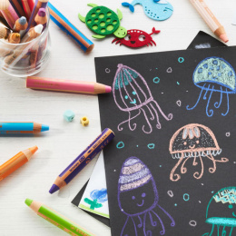Woody 3-in-1 Kleurpotloden 18-set + puntenslijper en penseel (3 jaar+) in de groep Kids / Kinderpotloden en -stiften / Kleurpotloden voor kinderen bij Voorcrea (100445)