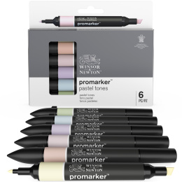 ProMarker 6-set Pastel tones in de groep Pennen / Kunstenaarspotloden en -stiften / Illustratiemarkers bij Voorcrea (100539)