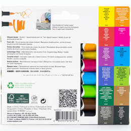 ProMarker Brush Vibrant Tones 12-set + Blender in de groep Pennen / Kunstenaarspotloden en -stiften / Illustratiemarkers bij Voorcrea (100557)