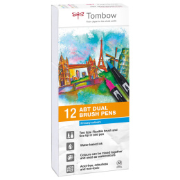 ABT Dual Brush pen 12-set Primary in de groep Pennen / Kunstenaarspotloden en -stiften / Brushpennen bij Voorcrea (101081)