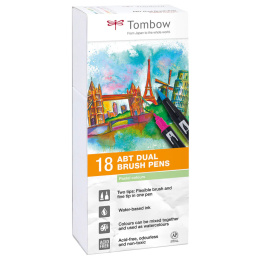 ABT Dual Brush pen 18-set Pastel in de groep Pennen / Kunstenaarspotloden en -stiften / Brushpennen bij Voorcrea (101096)
