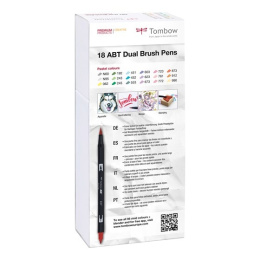 ABT Dual Brush pen 18-set Pastel in de groep Pennen / Kunstenaarspotloden en -stiften / Penseelstiften bij Voorcrea (101096)