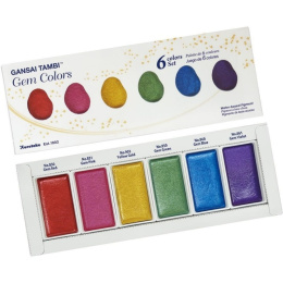Gansai Tambi Aquarel 6-set Gem Colors in de groep Kunstenaarsmateriaal / Kunstenaarsverf / Aquarelverf / Aquarelverf in napje bij Voorcrea (101102)