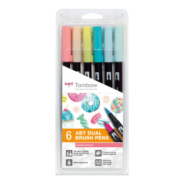 ABT Dual Brush pen 6-set Candy in de groep Pennen / Kunstenaarspotloden en -stiften / Penseelstiften bij Voorcrea (101108)