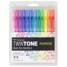TwinTone Marker Rainbow 12-set in de groep Pennen / Kunstenaarspotloden en -stiften / Illustratiemarkers bij Voorcrea (101130)