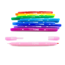 TwinTone Marker Rainbow 12-set in de groep Pennen / Kunstenaarspotloden en -stiften / Illustratiemarkers bij Voorcrea (101130)