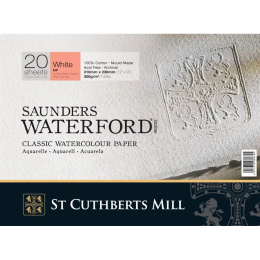 Saunders Waterford Aquarelblok White HP 31x23 cm 300g in de groep Papier & Blokken / Tekenblokken / Aquarelblokken bij Voorcrea (101504)