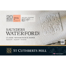 Saunders Waterford Aquarelblok White HP 26x18 cm 300g in de groep Papier & Blokken / Tekenblokken / Aquarelblokken bij Voorcrea (101505)