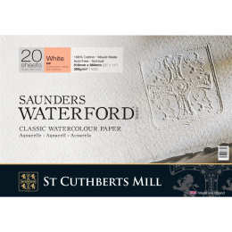 Saunders Waterford Aquarelblok White HP 51x36 cm 300g in de groep Papier & Blokken / Tekenblokken / Aquarelblokken bij Voorcrea (101507)