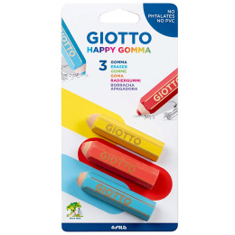 Gum 3-pack Happy Gomma in de groep Pennen / Accessoires voor pennen / Gummen bij Voorcrea (101593)