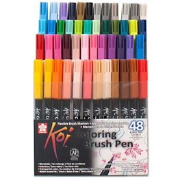 Koi Colouring Brush Pen 48-set in de groep Pennen / Kunstenaarspotloden en -stiften / Penseelstiften bij Voorcrea (102308)
