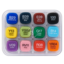 Marker 12-set Basic colors in de groep Pennen / Kunstenaarspotloden en -stiften / Illustratiemarkers bij Voorcrea (103255)