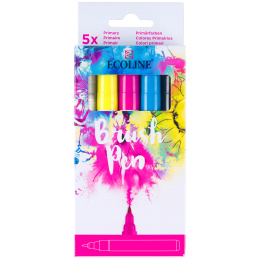 Ecoline Brush Pen Primary 5-set in de groep Pennen / Kunstenaarspotloden en -stiften / Penseelstiften bij Voorcrea (103708)