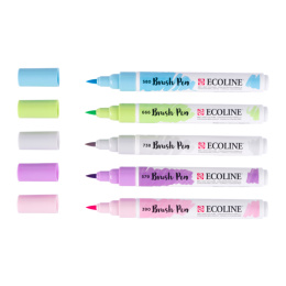 Ecoline Brush Pen Pastel 5-set in de groep Pennen / Kunstenaarspotloden en -stiften / Brushpennen bij Voorcrea (103709)