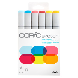 Sketch 6-pack Perfect Primaries in de groep Pennen / Kunstenaarspotloden en -stiften / Illustratiemarkers bij Voorcrea (103859)