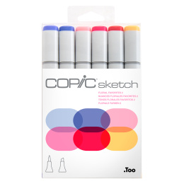Sketch 6-pack Floral Favourites 2 in de groep Pennen / Kunstenaarspotloden en -stiften / Illustratiemarkers bij Voorcrea (103863)