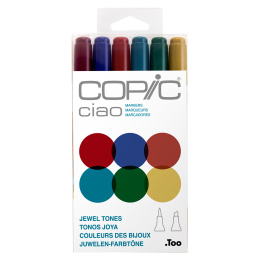 Ciao 6-pack Jewel Tones in de groep Pennen / Kunstenaarspotloden en -stiften / Illustratiemarkers bij Voorcrea (103870)