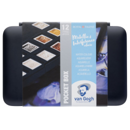 Van Gogh Pocket Box Aquarelverf 12-set Metallic in de groep Kunstenaarsmateriaal / Kunstenaarsverf / Aquarelverf bij Voorcrea (104064)