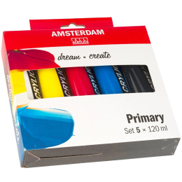 Amsterdam Acrylverf Primary Set in de groep Kunstenaarsmateriaal / Kunstenaarsverf / Acrylverf bij Voorcrea (104068)