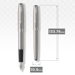Sonnet Steel/Chrome Vulpen Fine in de groep Pennen / Fine Writing / Vulpennen bij Voorcrea (104817)