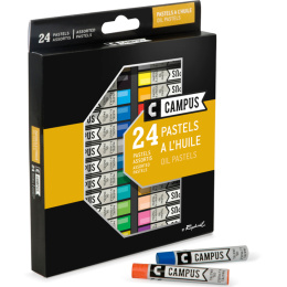 Campus oliepastelkrijtjes 24-set in de groep Kunstenaarsmateriaal / Krijt en potloden / Pastelkrijt bij Voorcrea (106246)