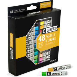 Campus oliepastelkrijtjes 48-set in de groep Kunstenaarsmateriaal / Krijt en potloden / Pastelkrijt bij Voorcrea (106256)