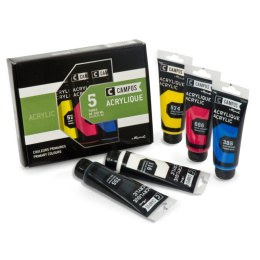 Acrylverfset Campus 5x100 ml tubes in de groep Kunstenaarsmateriaal / Kunstenaarsverf / Acrylverf bij Voorcrea (107974)