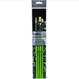 Synthetisch Penseel Freestyle Traditional 4-set in de groep Kunstenaarsmateriaal / Penselen / Acrylverf penselen bij Voorcrea (108266)