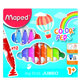 Color Peps Viltstiften 12-set (1 jaar+) in de groep Kids / Kinderpotloden en -stiften / Viltstiften voor kinderen bij Voorcrea (108771)