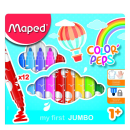 Color Peps Viltstiften 12-set (1 jaar+) in de groep Kids / Kinderpotloden en -stiften / Viltstiften voor kinderen bij Voorcrea (108771)