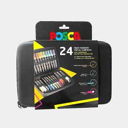 Marker 24-set Rubbercase in de groep Pennen / Kunstenaarspotloden en -stiften / Illustratiemarkers bij Voorcrea (110396)