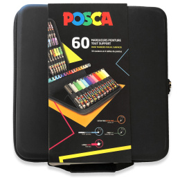 Posca Marker 60-set Rubbercase in de groep Pennen / Kunstenaarspotloden en -stiften / Illustratiemarkers bij Voorcrea (110397)