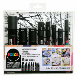 Posca Marker Black - Set of 8 in de groep Pennen / Kunstenaarspotloden en -stiften / Illustratiemarkers bij Voorcrea (110418)