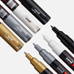 Posca PC-1MC Metallic 4-set in de groep Pennen / Kunstenaarspotloden en -stiften / Illustratiemarkers bij Voorcrea (110420)