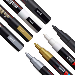 Posca PC-3M Metallic 4-set in de groep Pennen / Kunstenaarspotloden en -stiften / Illustratiemarkers bij Voorcrea (110421)