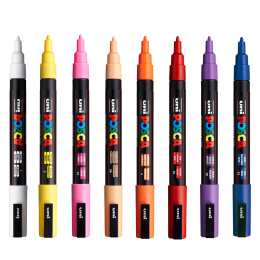 Posca PC-3M Standard Colours 16-set in de groep Pennen / Kunstenaarspotloden en -stiften / Illustratiemarkers bij Voorcrea (110435)