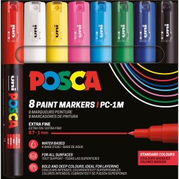 Posca PC-1MC Standard Colours 8-set in de groep Pennen / Kunstenaarspotloden en -stiften / Illustratiemarkers bij Voorcrea (110436)