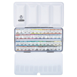 Horadam Aquarell Metal 48-set in de groep Kunstenaarsmateriaal / Kunstenaarsverf / Aquarelverf / Aquarelverf in napje bij Voorcrea (110730)