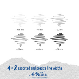 Pigment Liner 6-set in de groep Pennen / Schrijven / Fineliners bij Voorcrea (110850)