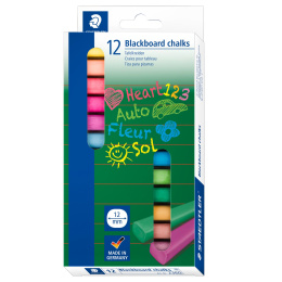 Gekleurde schoolbordkrijtjes 12-pack (3 jaar +) in de groep Kids / Kinderpotloden en -stiften / Kinderkrijtjes bij Voorcrea (111016)