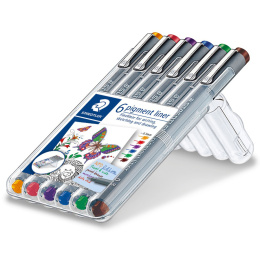 Pigment Liner Color 0,3 mm 6-set in de groep Pennen / Schrijven / Fineliners bij Voorcrea (111208)