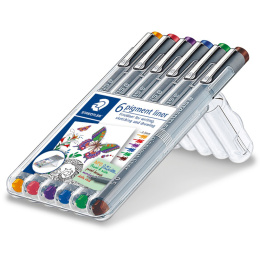 Pigment Liner Color 0,5 mm 6-set in de groep Pennen / Schrijven / Fineliners bij Voorcrea (111221)