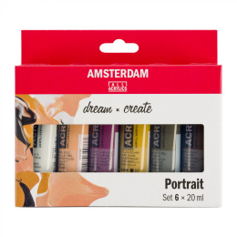 Amsterdam Acrylverf Portrait Set 6 x 20 ml in de groep Kunstenaarsmateriaal / Kunstenaarsverf / Acrylverf bij Voorcrea (111754)